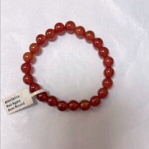 Red Agate Beaded Bracelet